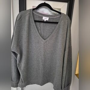 Refined Gray V-Neck Sweater 2X